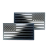 Maxbell 2 Pieces Flag Car Patriotic Stickers Decals Metal Professional Universal Black