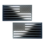 Maxbell 2 Pieces Flag Car Patriotic Stickers Decals Metal Professional Universal Black