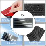 Maxbell 2 Pieces Flag Car Patriotic Stickers Decals Metal Professional Universal Black