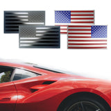 Maxbell 2 Pieces Flag Car Patriotic Stickers Decals Metal Professional Universal Black