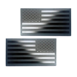 Maxbell 2 Pieces Flag Car Patriotic Stickers Decals Metal Professional Universal Black