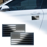 Maxbell 2 Pieces Flag Car Patriotic Stickers Decals Metal Professional Universal Black