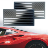 Maxbell 2 Pieces Flag Car Patriotic Stickers Decals Metal Professional Universal Black