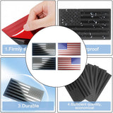 Maxbell 2 Pieces Flag Car Patriotic Stickers Decals Metal Professional Universal Black