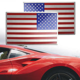 Maxbell 2 Pieces Flag Car Patriotic Stickers Decals Metal Professional Universal Multicolour