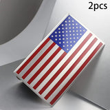 Maxbell 2 Pieces Flag Car Patriotic Stickers Decals Metal Professional Universal Multicolour