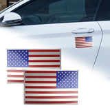 Maxbell 2 Pieces Flag Car Patriotic Stickers Decals Metal Professional Universal Multicolour