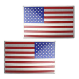 Maxbell 2 Pieces Flag Car Patriotic Stickers Decals Metal Professional Universal Multicolour