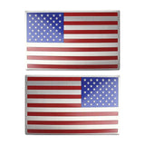 Maxbell 2 Pieces Flag Car Patriotic Stickers Decals Metal Professional Universal Multicolour