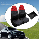 Maxbell 2 Pieces Front Car Seat Covers Dustproof Waterproof Durable for Suvs Black Red