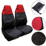 Maxbell 2 Pieces Front Car Seat Covers Dustproof Waterproof Durable for Suvs Black Red