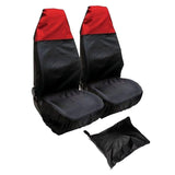 Maxbell 2 Pieces Front Car Seat Covers Dustproof Waterproof Durable for Suvs Black Red