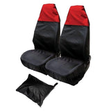Maxbell 2 Pieces Front Car Seat Covers Dustproof Waterproof Durable for Suvs Black Red