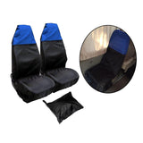 Maxbell 2 Pieces Front Car Seat Covers Dustproof Waterproof Durable for Suvs Black Blue
