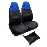 Maxbell 2 Pieces Front Car Seat Covers Dustproof Waterproof Durable for Suvs Black Blue