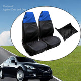 Maxbell 2 Pieces Front Car Seat Covers Dustproof Waterproof Durable for Suvs Black Blue