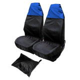 Maxbell 2 Pieces Front Car Seat Covers Dustproof Waterproof Durable for Suvs Black Blue