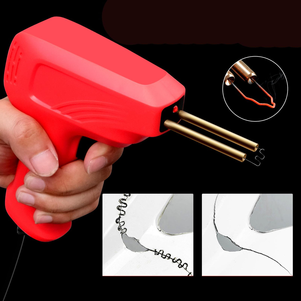 Maxbell Stapler Plastic Welding Machine Nailing for Repairing Bumpers Spoilers Red