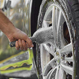 Maxbell Car Wheel Brush Wash Tool Reusable for Fenders Engines Door Plugs Grey
