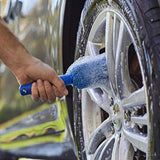Maxbell Car Wheel Brush Wash Tool Reusable for Fenders Engines Door Plugs Blue