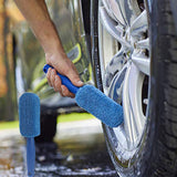 Maxbell Car Wheel Brush Wash Tool Reusable for Fenders Engines Door Plugs Blue