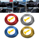 Maxbell Car Interior Moulding Strips Trim Car Gap Fillers for Dashboard Door Red