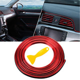Maxbell Car Interior Moulding Strips Trim Car Gap Fillers for Dashboard Door Red