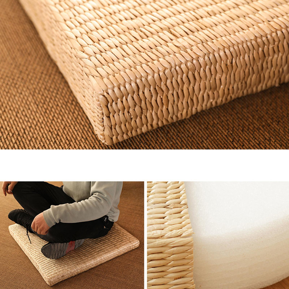 Maxbell Seat Cushion Handmade Decoration Square Comfortable for Office Backyard 40cmx40cmx10cm