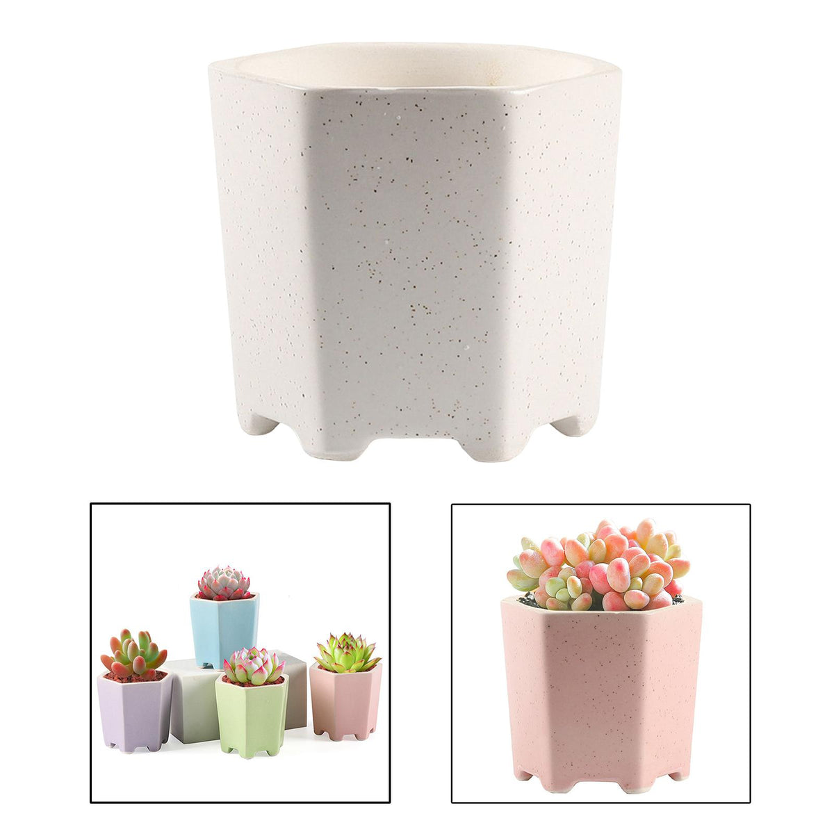 Maxbell Planter Pots Decorative with Drainage Hole for Living Room Nursery White