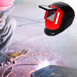 Maxbell Auto Dimming Welding Face Shield Welding Mask for Welding Sandblasting Black and Red
