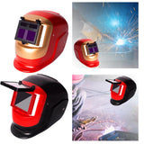 Maxbell Auto Dimming Welding Face Shield Welding Mask for Welding Sandblasting Red and Gold