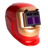 Maxbell Auto Dimming Welding Face Shield Welding Mask for Welding Sandblasting Red and Gold