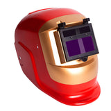 Maxbell Auto Dimming Welding Face Shield Welding Mask for Welding Sandblasting Red and Gold