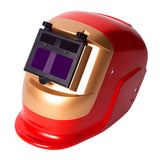 Maxbell Auto Dimming Welding Face Shield Welding Mask for Welding Sandblasting Red and Gold