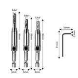 Maxbell 3x HSS Door Window Cabinet Self Centering Hinge Drill Bit for Door