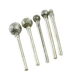 Maxbell 5Pcs Ball Head Diamond Coated Grinding Bits Round Ball Burs Grit Accessory