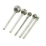 Maxbell 5Pcs Ball Head Diamond Coated Grinding Bits Round Ball Burs Grit Accessory