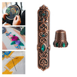 Maxbell Sewing Thimble Needle Case Victorian Sewing with Thimble Cross Stitch Metal Option 1
