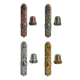 Maxbell Sewing Thimble Needle Case Victorian Sewing with Thimble Cross Stitch Metal Option 1