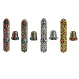 Maxbell Sewing Thimble Needle Case Victorian Sewing with Thimble Cross Stitch Metal Option 1