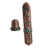 Maxbell Sewing Thimble Needle Case Victorian Sewing with Thimble Cross Stitch Metal Option 1