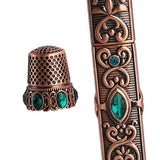 Maxbell Sewing Thimble Needle Case Victorian Sewing with Thimble Cross Stitch Metal Option 1
