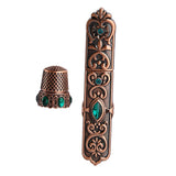 Maxbell Sewing Thimble Needle Case Victorian Sewing with Thimble Cross Stitch Metal Option 1