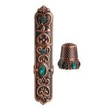Maxbell Sewing Thimble Needle Case Victorian Sewing with Thimble Cross Stitch Metal Option 1