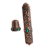 Maxbell Sewing Thimble Needle Case Victorian Sewing with Thimble Cross Stitch Metal Option 1