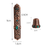 Maxbell Sewing Thimble Needle Case Victorian Sewing with Thimble Cross Stitch Metal Option 1
