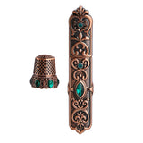 Maxbell Sewing Thimble Needle Case Victorian Sewing with Thimble Cross Stitch Metal Option 1
