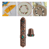 Maxbell Sewing Thimble Needle Case Victorian Sewing with Thimble Cross Stitch Metal Option 1