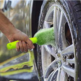 Maxbell Car Wheel Brush Wash Tool Reusable for Fenders Engines Door Plugs Green