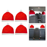 Maxbell 4x Creative Santa Hat Car Headrest Covers Car Interior Accessories Props